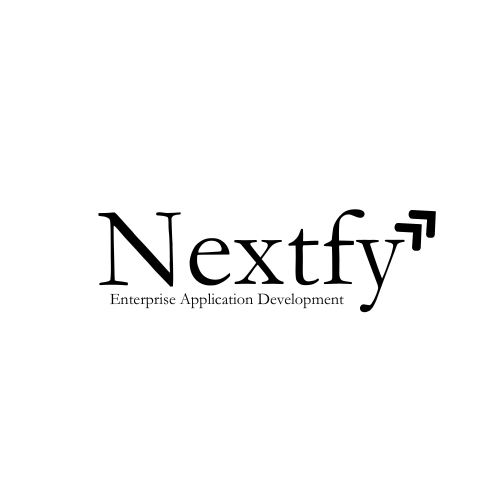 Logo of Nextfy with the tagline 'Enterprise Application Development'.